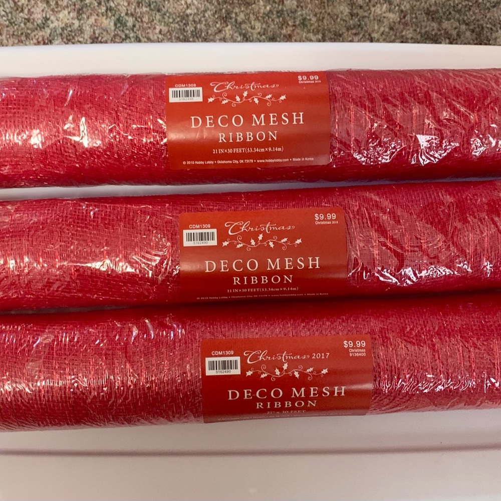 Deco mesh rolls, Christmas decor, wreath supplies, bow making, wedding